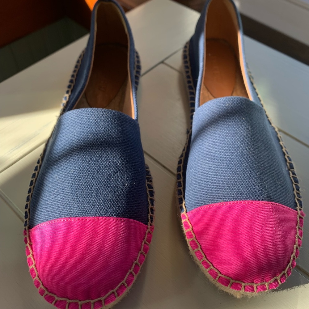 J. Crew Pink and Blue Espadrilles 8.5